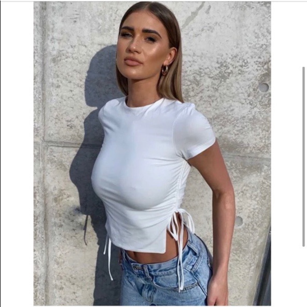 White tie up Croptop